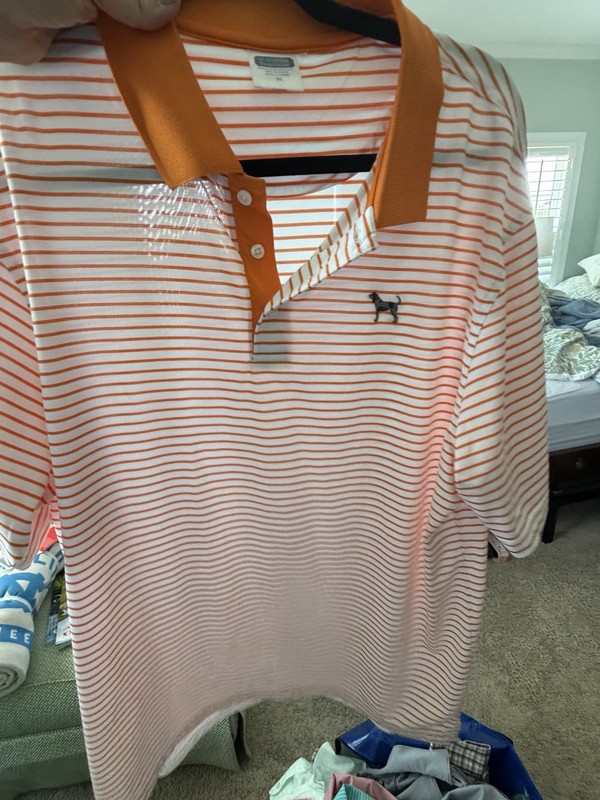 Volunteer traditions Xl Men’s Orange Stripe Golf Polo EC