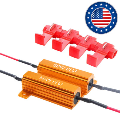50W 6 OHM Load Resistor Adapter Fix LED Turn Signal Hyper Flash Canbus Canceller