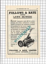 Follows & Bate Ltd Lawn Mowers - 1948 Small Advert