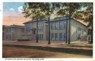 1919 Postcard of McComb High School Building McComb Mississippi