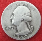 1940 (P) Washington Silver Quarter - Circulated - Actual Coin L689
