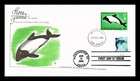 Falkland Islands & US Dolphin Dual FDC Hideaki Nakano Perfin