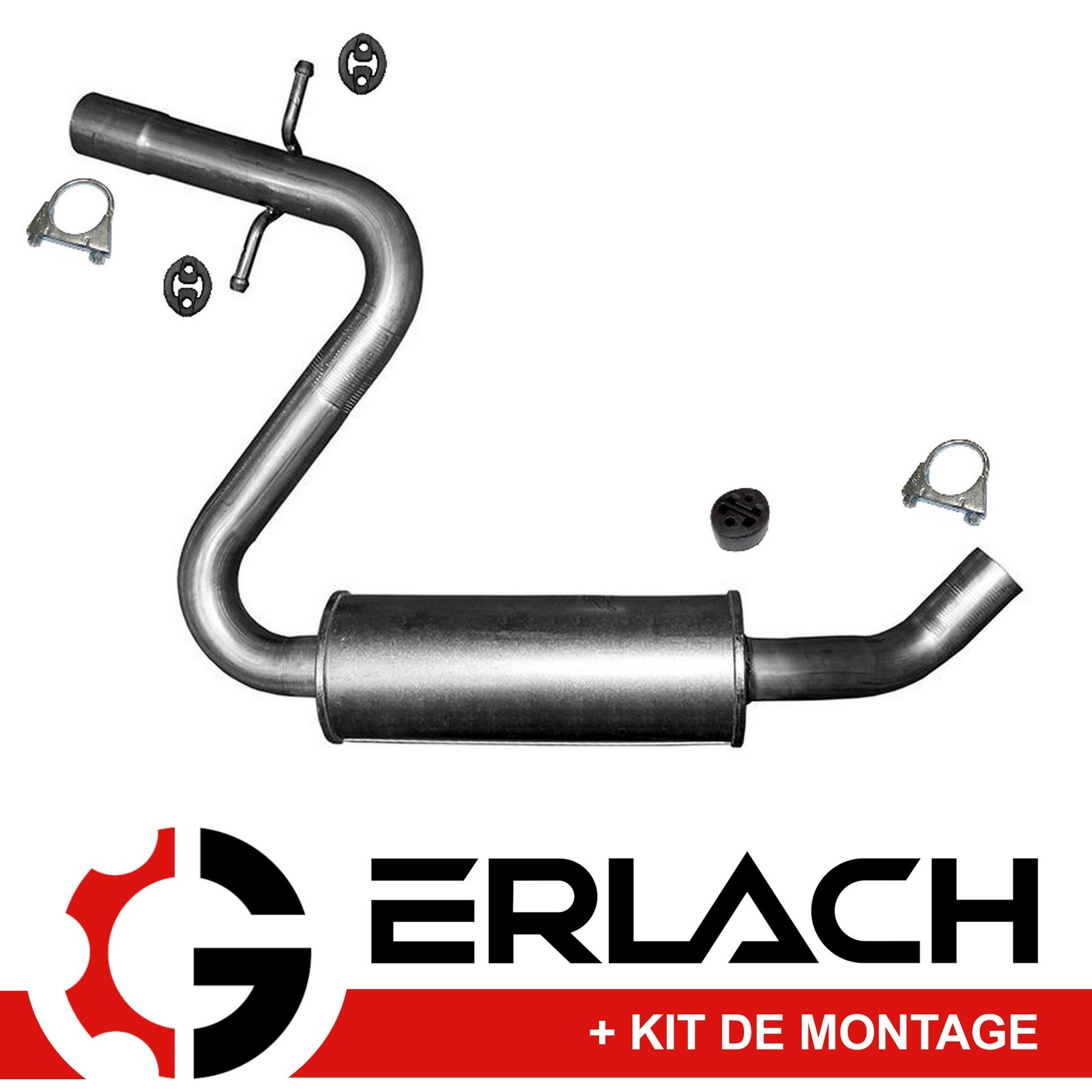 Silencieux intermédiaire pour Scirocco 1.4 TSI 7762 en acier traité anticorrosion