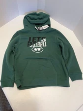 NFL New York Jets Kids Large 7 Green Logo Hoodie Sweatshirt - NEW WITH TAGS