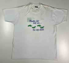 Vintage Heathy Feet T Shirt Sz XL Distressed Single Stitch Made In USA 90s