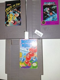 Nintendo games Snake Rattle N  Roll, Magmax, Skate or Die NES  bc15 26254