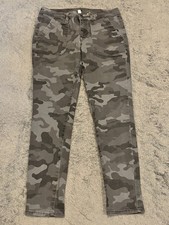 Utility By Seven7 Gray Camo Print Utility Pants Women's 6 Tapered Casual Skinny