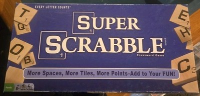 Super Scrabble Crossword Board Game Hasbro Winning Moves More Spaces More Tiles