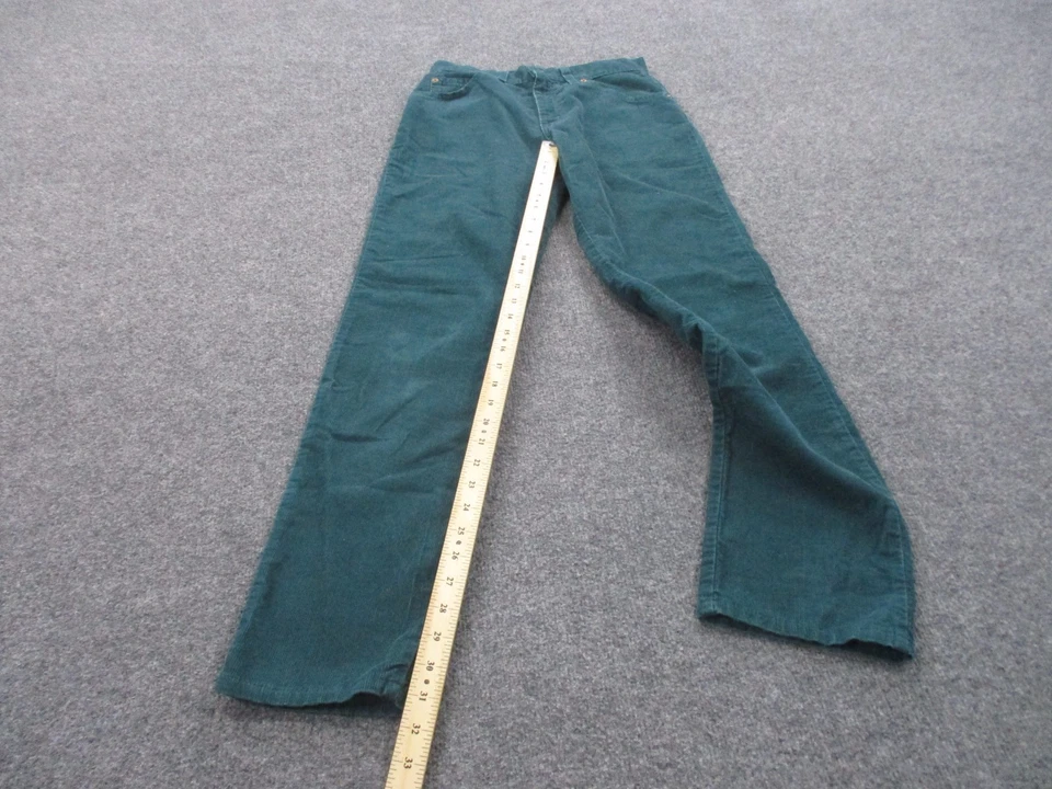 Vintage Levis Pants Women M 6 Jr Green Corduroy Classic Straight 910 White Tab - Image 3 of 4