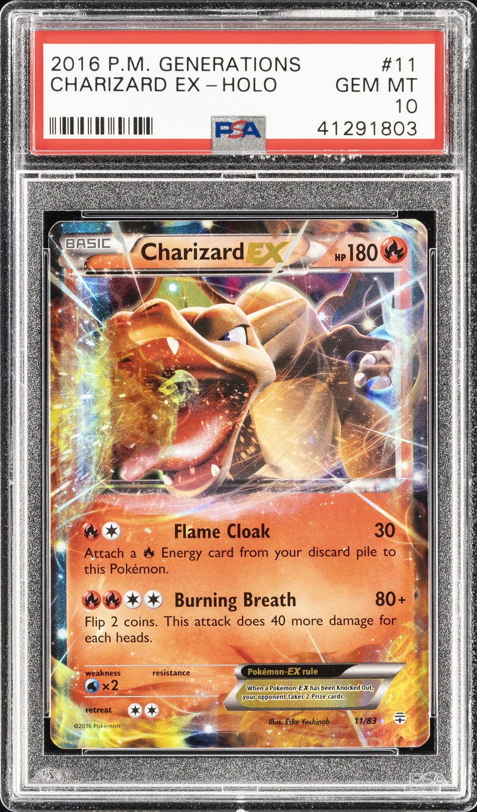 2016 POKEMON XY GENERATIONS #11 CHARIZARD EX PSA 10
