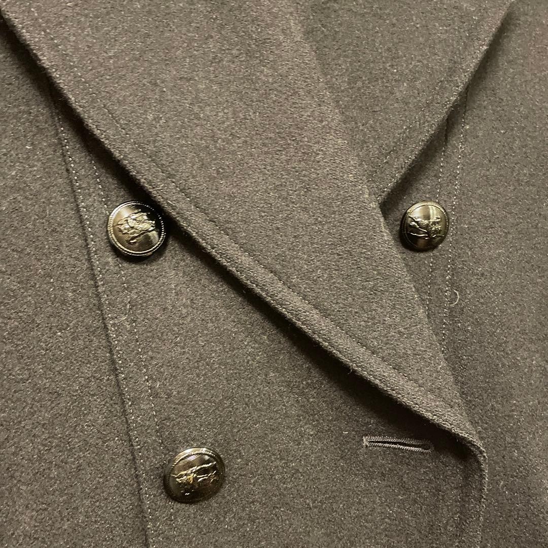 BURBERRY BLACK LABEL Pea Coat Fur Black Size M From Japan thumbnail 3