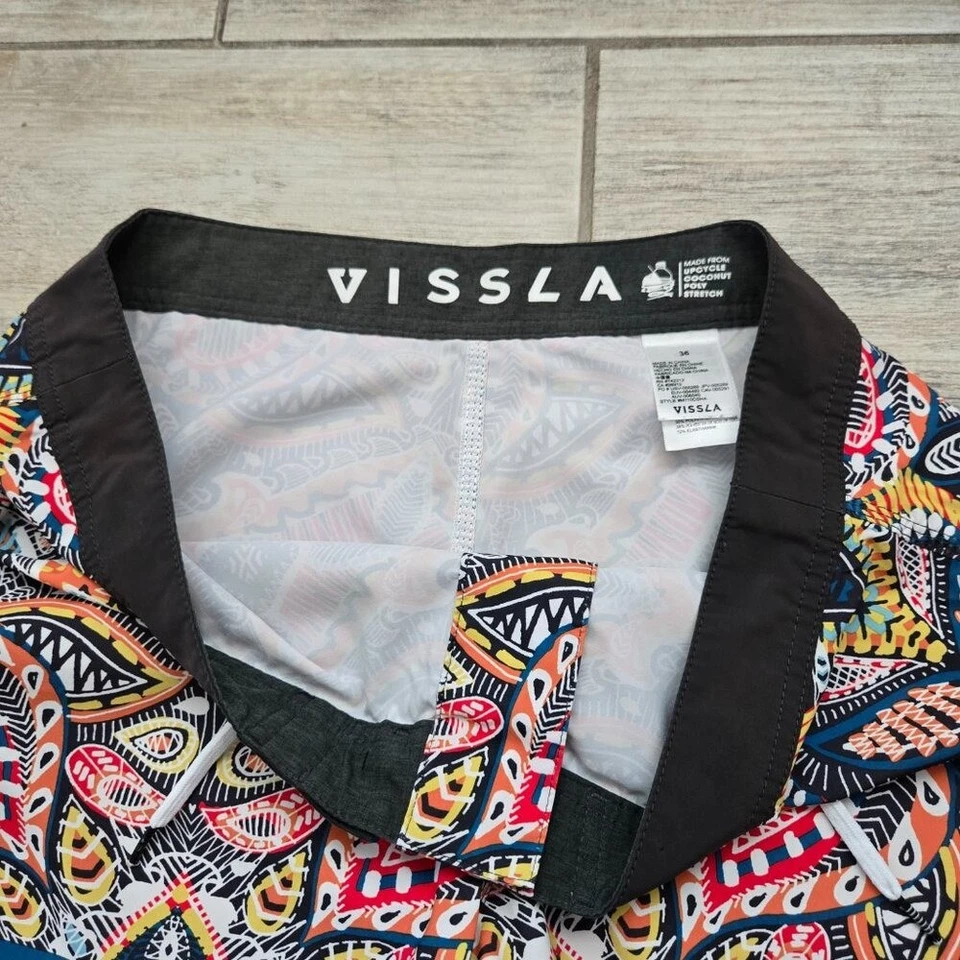 Pantalones Cortos de Tabla Hebilla X Vissla Paisley Multicolor Para Hombre Piscina Playa Resort Playa 36 Foto 3 de 4