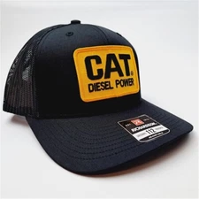 black cat diesel embroidered patch Richardson 112 Snapback Trucker Hat Cap 