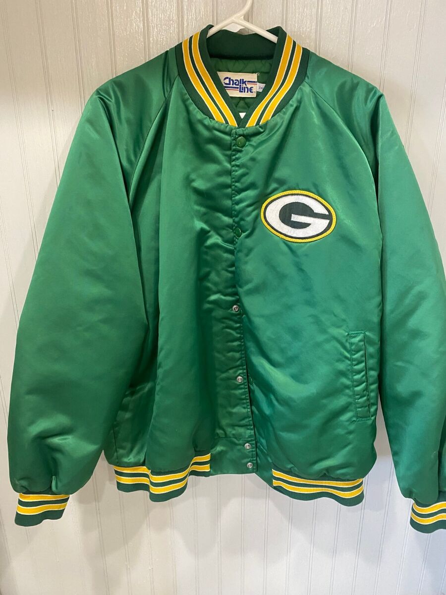 MEN'S VINTAGE GREEN BAY PACKERS SATIN CHALK LINE JACKET XXL MEN'S VINTAGE GREEN BAY PACKERS SATIN CHALK LINE JACKET XXL
