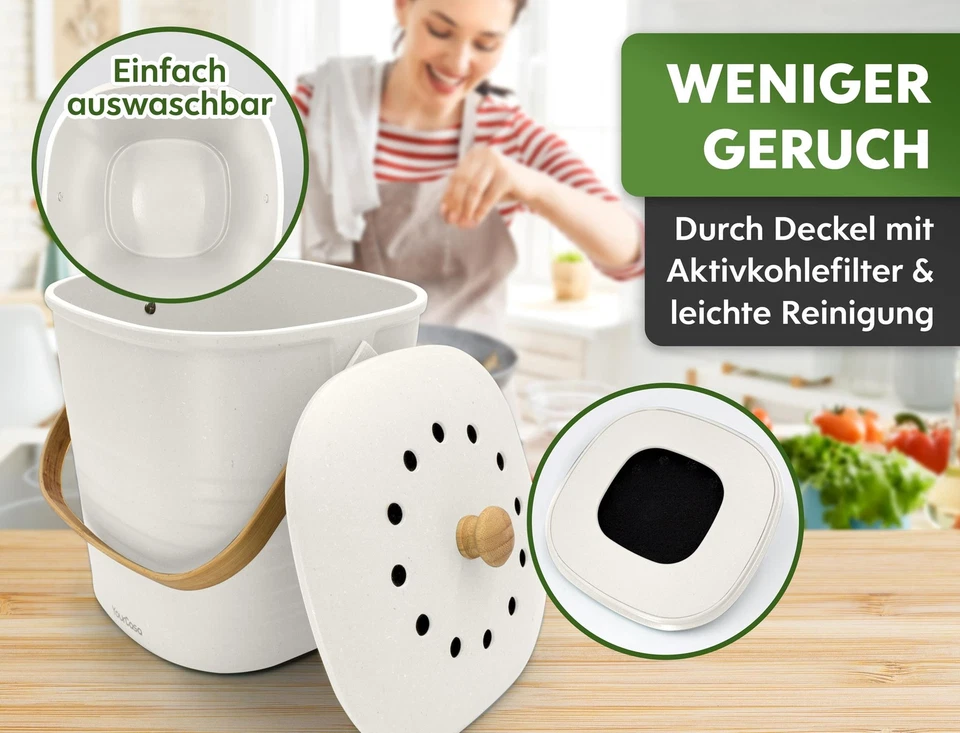 YourCasa® Komposteimer - Biomülleimer Küche - nachhaltiger Bio Mülleimer - Bild 4 von 4