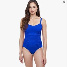 NWT Profile by Gottex D-Cup Shirred Underwire One Piece Swimsuit 8D