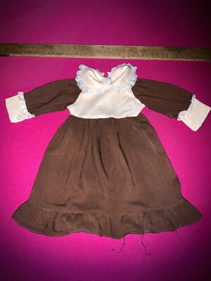 Vintage Doll Clothes: Handmade Long Dress Height 30cm