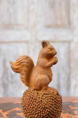 Cast Iron Amazing Squirrel - Rustic Cast Iron Squirrel - Amazing Garden Statue
