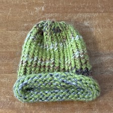 BoHo hippie crochet knit youth toddler beanie green multicolor Nature Grunge