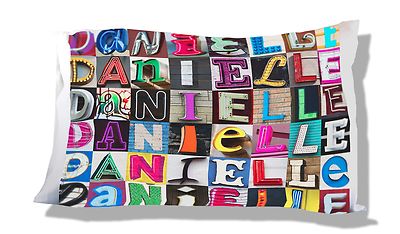 DANIELLE Personalized Pillowcase featuring photos of sign letters