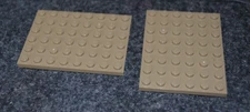 (2) 6x8 Dark Tan Base Plate Bricks ~ Lego ~ NEW ~ Star Wars