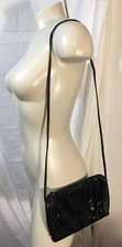 Vintage Fifth Avenue Handbags Cross Body Black Snake Skin Purse Handbag