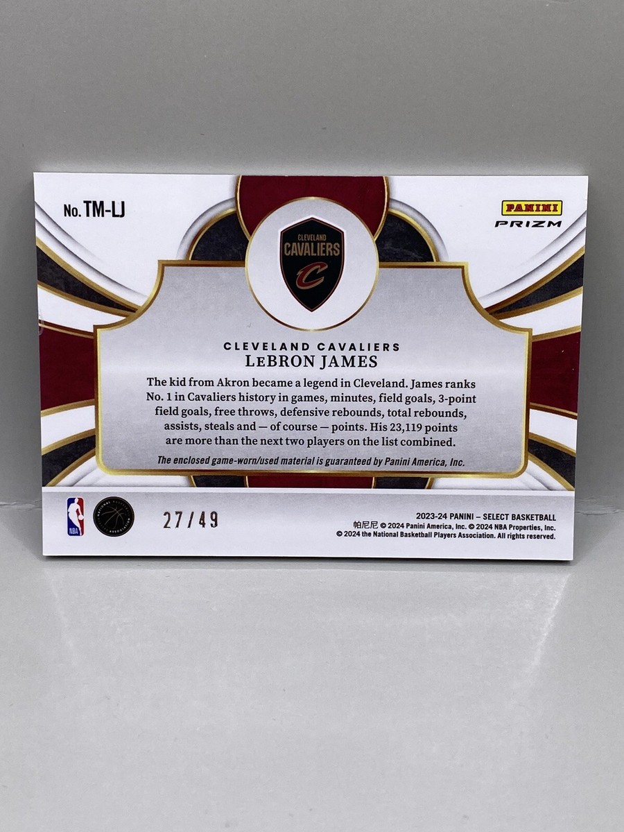 2023-24 Panini Select LeBron James /49 GAME WORN PATCH