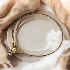 Collana lunga Pierre oro zirconi catenina collana collier HX 49 cm come nuova