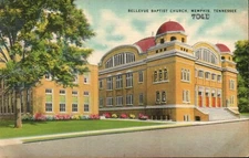 Bellevue Baptist Church Memphis Tennessee Building Postcard