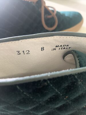 Del Toro Sneaker Chukka Boot Green Suede Quilted size 8 Made  display picture 3