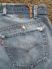 Vintage Levis 501 USA Jeans 501-0000 Denim 524 Button 44x32 80  s Distressed E