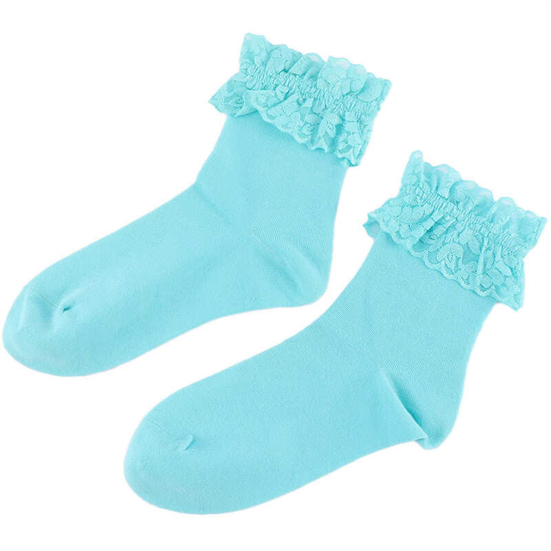 Fashion Vintage Lace Ladies Ankle Socks Ruffle Frilly Cotton Socks