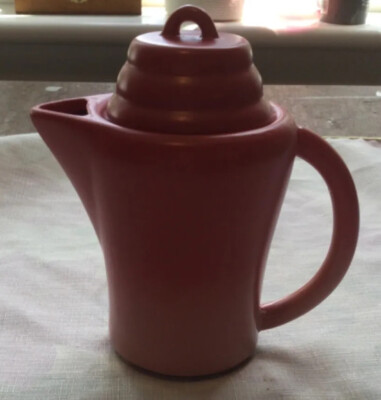 MSRF Inc Design Studios Red Teapot Pitcher Ceramic Kitchen Modern beehive top