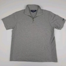 Vintage 90s Polo Sport Ralph Lauren Pullover Zip Sweatshirt Light Cotton RL Grey
