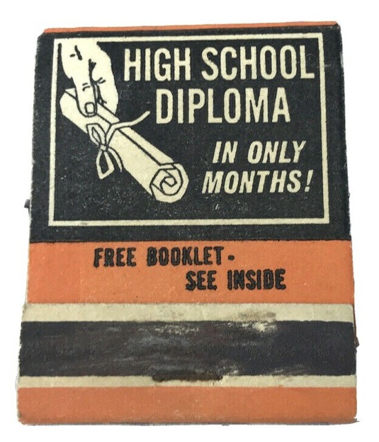 Vtg Matchbook Cover Academy for Home Study High School Diploma
