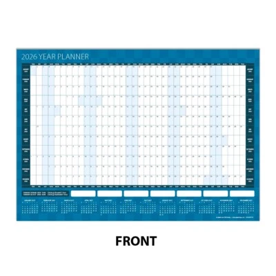 CYD PRINTING Wall Year Planner 2026 1 side / Academic Year 2025/2026 on reverse A2 or A4