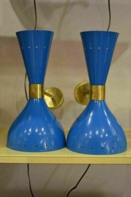 Paire d'appliques italiennes diabolo design années 1950 | Selency