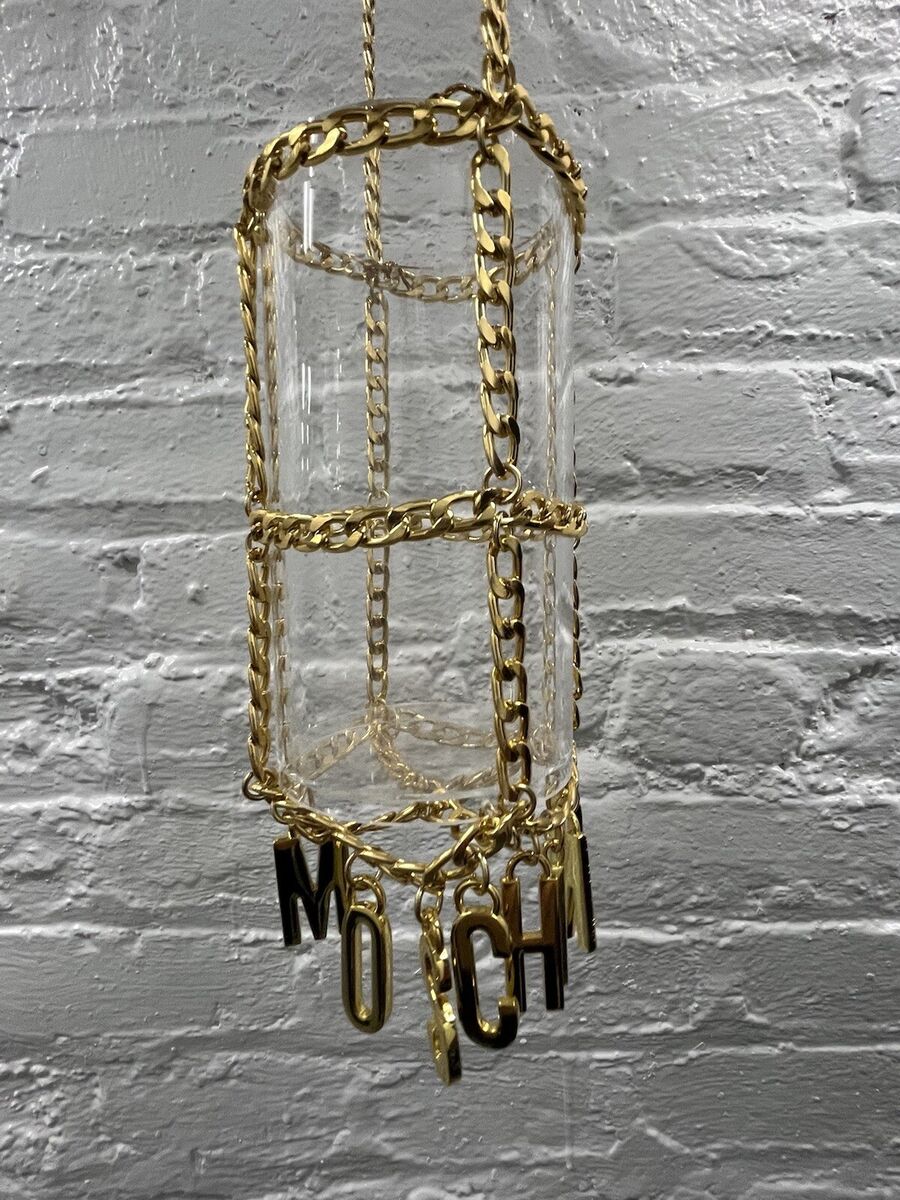 Moschino Bottle Holder Gold Chains - Rare And Collectible | eBay Moschino Bottle Holder Gold Chains - Rare And Collectible | eBay