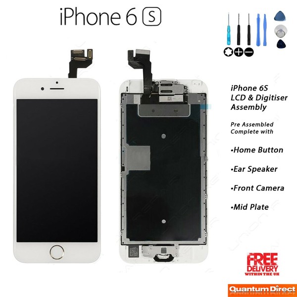 Iphone 6S Retina Lcd Touchscreen Digitizer Reparaturset Komplett - Weiss-image