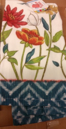 1 (one) Printed Kitchen Terry Towel with defect (15"x25") COLORFUL FLOWERS, AM - Picture 14 of 16