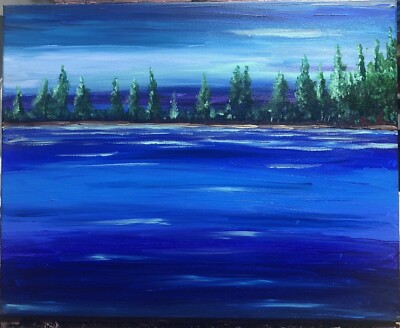  Evergreen Island , #michaelscottwoodcock Abstract Oil Painting Canvas Art