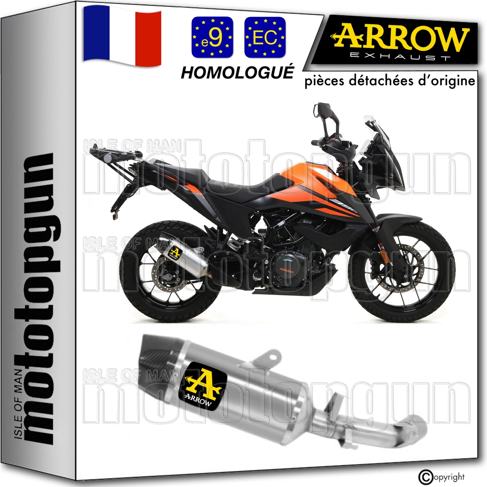 Ligne échappement Arrow Indy-Race homologuée CE pour moto trail KTM 390 Adventure