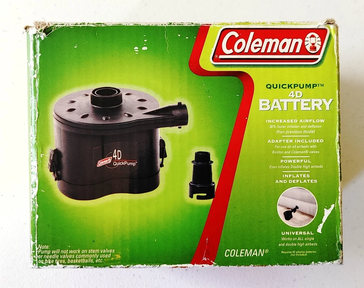 Coleman Quickpump 4D Battery Powered Air Bed Pump Inflates Deflates