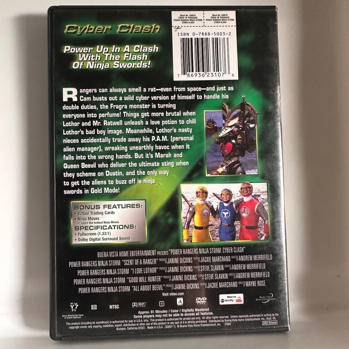 DCI☆DVD2003 Power Rangers - Ninja Storm: Cyber Clash (DVD, 2003) 786936231076