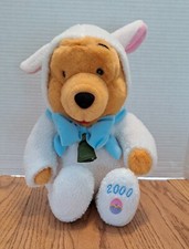 Disney Store 15" Winnie the Pooh As a Lamb With Rattle Easter Stuffed Animal