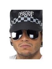 Police Officer Shades Mirror Glasses Mens Fancy Dress Accessory
