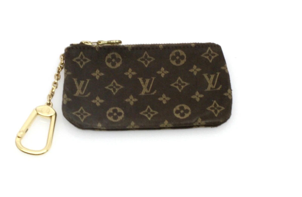 Louis Vuitton Monogram Denim Pochette Clay Kle Ring Coin Case Coin Purse  Brown