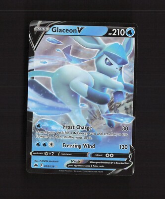 Glaceon V 038/159 Crown Zenith Ultra Rare Holo OFFCENTER Pokemon Card LP+