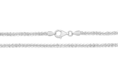 925 Sterling Silver 2.50mm Twisted Rock Sparkle Glitter