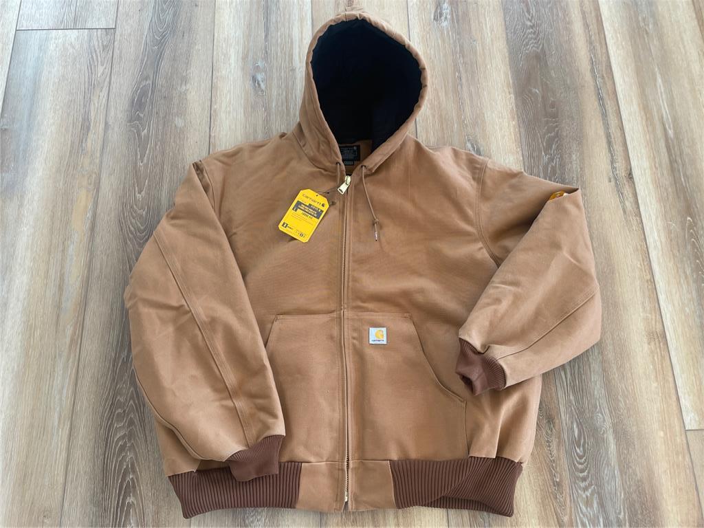 Carhartt Firm Duck Active Insulated Jacket Brown Work Coat OJO140